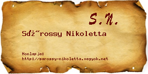 Sárossy Nikoletta névjegykártya