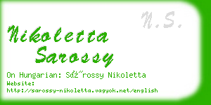 nikoletta sarossy business card